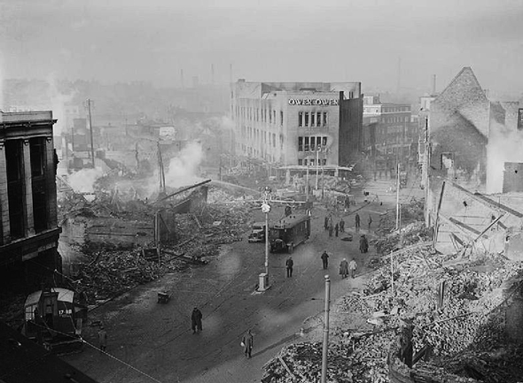 הריסות שכונה בקובנטרי, תוצאה של הפצצה גרמנית