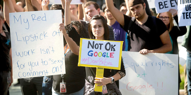 עובדי גוגל מפגינים נגד ההנהלה, צילום: איי פי