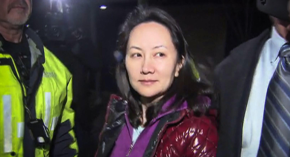 מנג וואנז'ו, סמנכ"לית הכספים של וואווי, לאחר שחרורה בערבות בוונקובר קנדה