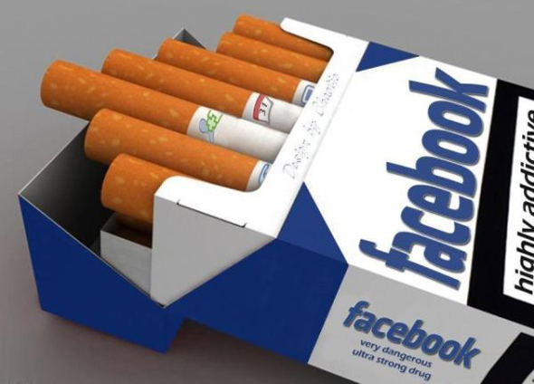 התמכרות לפייסבוק - בדומה להתמכרות לטבק, צילום מסך: pewpewpics.com