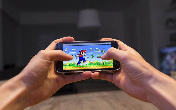 Super Mario on iPhone. Photo: Shutterstock
