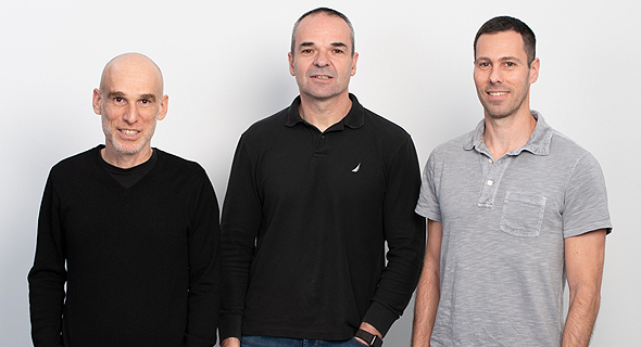 Wiliot co-founders Yaron Elboim (left), Tal Tamir, Alon Yehezkely. Photo: David Garb 