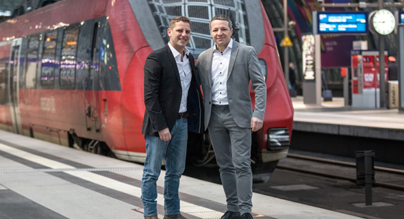 Enroute CEO Aviv Frenkel (left) and DB REgio's Chief Information Officer Andreas Hamprecht. Photo: Boaz Arad 