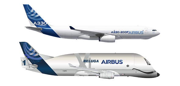 איירבוס A330, הגרסה הרגילה והגרסה המנופחת, צילום: Airbus