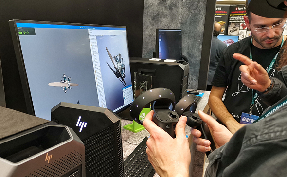 מערכת VR למהנדסים מודגמת על פלטפורמה של HP, צילום: ניצן סדן