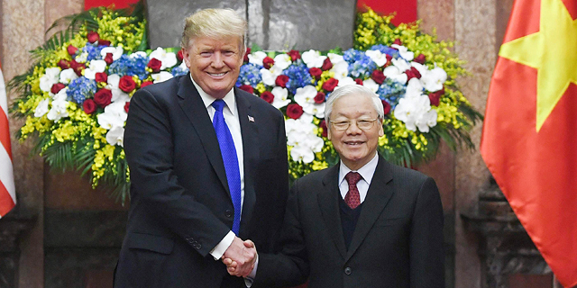  נשיא וייטנאם וון פור טרונג ונשיא ארה"ב דונלד טראמפ, צילום: איי אף פי