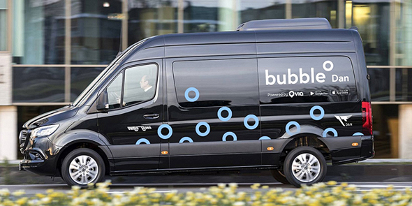 Via's Bubble ride-sharing vehicles. Poto: Dan Transportation 