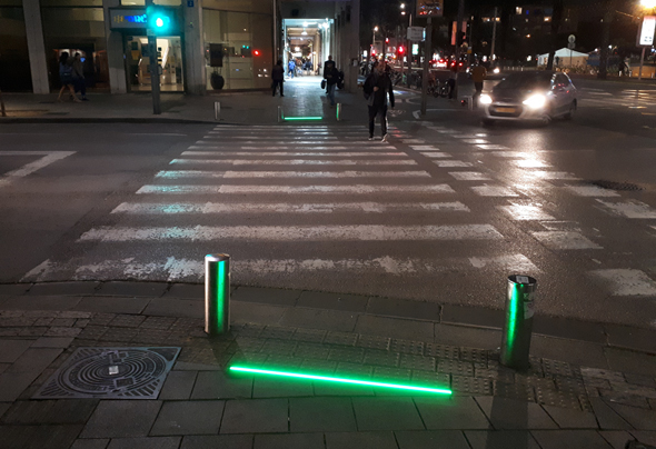The new pedestrian street lights. Photo: Lilach Baumer