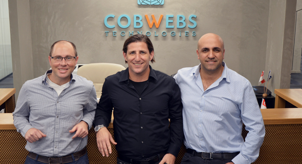 Cobwebs co-founders Shay Attias (left), Omri Timianker, and Udi Levy. Photo: Anastasia Uchnik