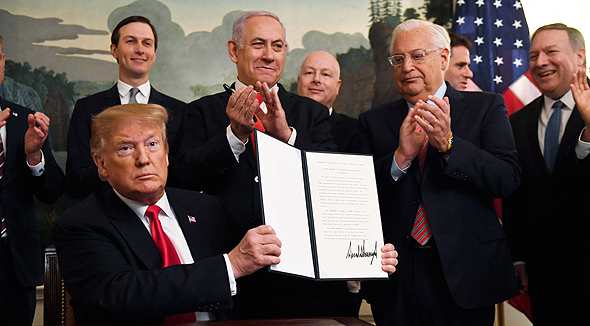 טראמפ חתם על ההכרה בריבונות ישראל בגולן