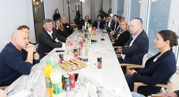 Michael Corbat (third from left) meeting with Israeli tech luminaries. Photo: PR