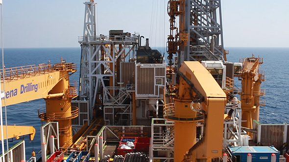 An Energean drilling platform, Karish. Photo: Orel Cohen
