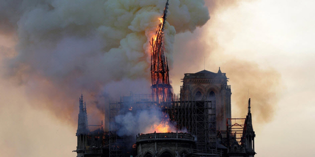 השריפה הגדולה בקתדרלת נוטרדאם, צילום: twiiter/ @choishines
