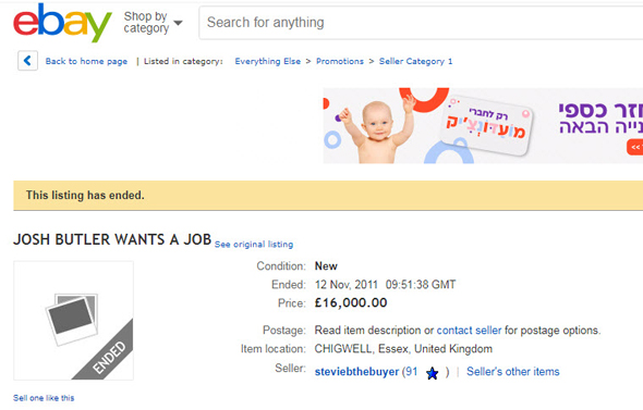 מודעה איביי מחפשי עבודה, צילום: ebay