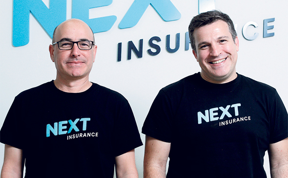 Next Insurance co-founder Nissim Tapiro (left) and Alon Huri. Photo: Amit Sha'al