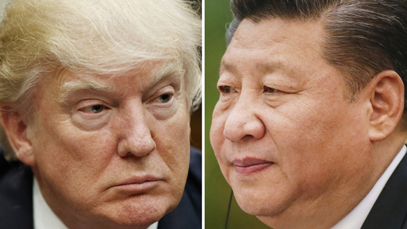 מימין: נשיא סין שי ג'ינפינג ונשיא ארה"ב דונלד טראמפ