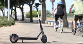An e-scooter in Tel Aviv. Photo: Orel Cohen