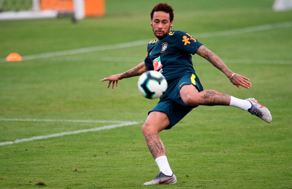 ניימאר אימון נבחרת ברזיל 2019 כדורגל , צילום: AFP