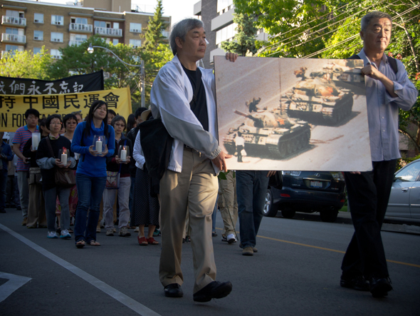מחאה של גולים סינים בקנדה נגד מאורעות טיאננמן