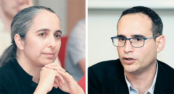 מימין: מנכ"ל הבורסה איתי בן זאב ויו"ר רשות ניירות ערך ענת גואטה, צילומים: אוראל כהן