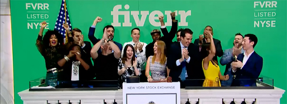 Fiverr opening the trading day at the Nasdaq.: 