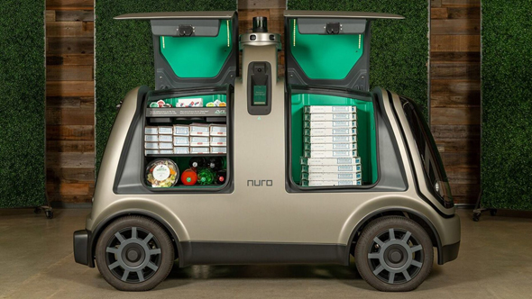 רכב משלוחים אוטונומי Nuro  עם דומינו'ס פיצה