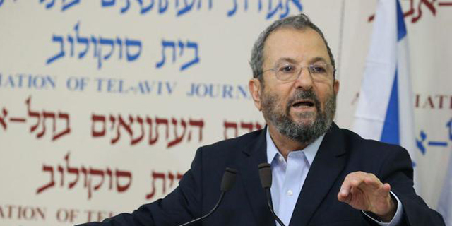 Ehud Barak at the press conference Wednesday. Photo: Motti Kimchi 