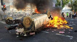Tuesday's protests. Photo: Doron Golan