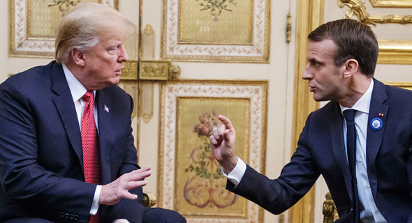 נשיא צרפת עמנואל מקרון ונשיא ארה"ב דונלד טראמפ