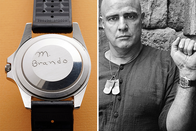 מררלון ברנדו בצילומי אפוקליפסה עכשיו עם השעון, צילום: hodinkee