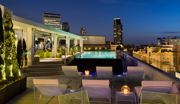 Poli House&#39;s rooftop pool. Photo: Assaf Pinchuk, Poli House by Brown Hotels 