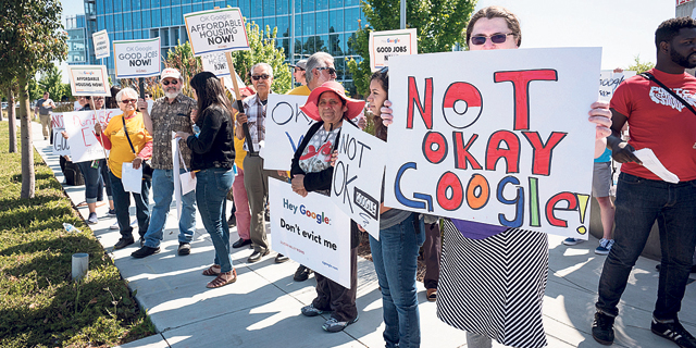 הפגנה נגד גוגל בקליפורניה, צילום: David Paul Morris