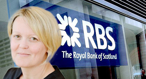אליסון רוז על רקע סניף של RBS, צילום: RBS, Bloomberg