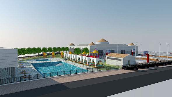 Simulation of the planned country club in Zemer. Photo: Zidan Engineering Ltd. 