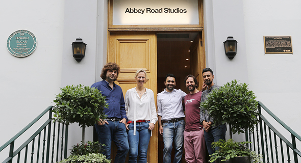 MyPart founders Matan Kollnescher and Ariel Toli Gadilov with the Abbey Road team. Photo: Abbey Road Studios