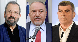 From left: Ehud Barak, Avigdor Liberman, Gabi Ashkenazi. Photo: Yair Sagi, Dana Kopal, Ait Sha’al