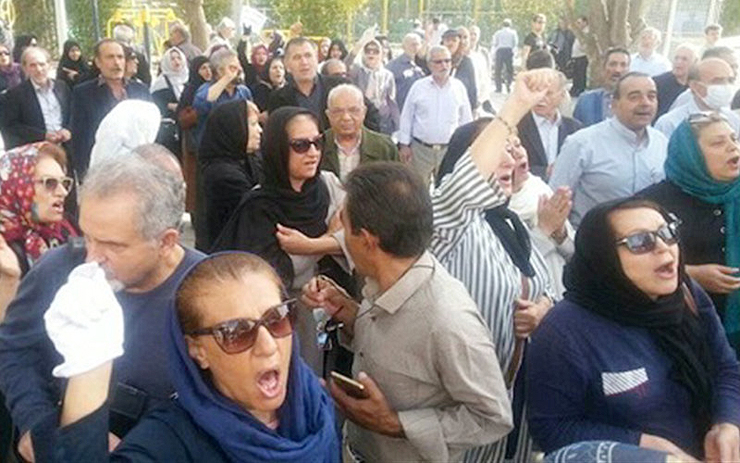 אחת מ־177 ההפגנות שהתקיימו באוגוסט באיראן בשל המצב הכלכלי החמור, צילום מסך: ncr-iran.org