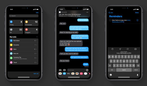 תזכורות ב-iOS 13, צילום: apple