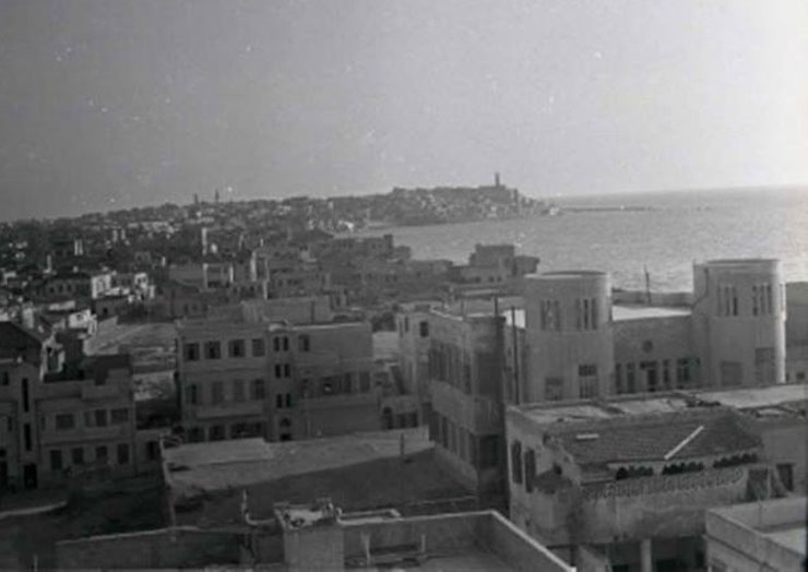 מבט ממסגד חסן בק על שכונת מנשייה בשנות ה-30