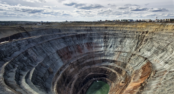 An abandoned diamond mine in Siberia. Photo: Shutterstock