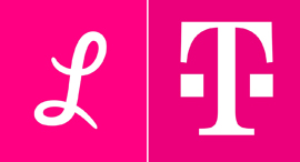 Lemonade logo (left) and Deutsche Telekom logo