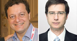 Bank Leumi chairman Samer Haj Yehia (left) and CEO Hanan Friedman. Photo: Nimrod Glickman and Rod Ke