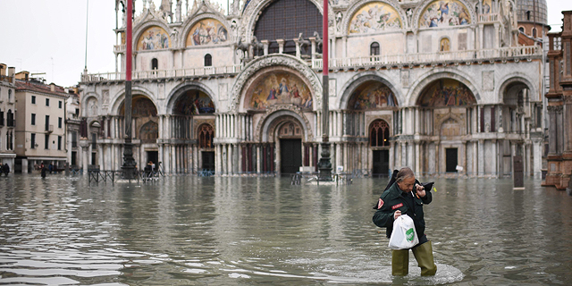 הצפה בונציה בשנים האחרונות, צילום: איי אף פי