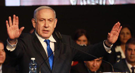 Israeli Prime Minister Netanyahu, indicted in in three separate corruption cases. photo: Tal Shahar 