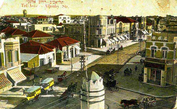רחוב אלנבי בשנת 1918. במקור נקרא "דרך הים", צילום: הארכיון הציוני