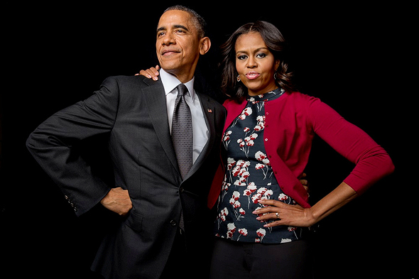 ברק אובמה ומישל אובמה. עבודה של הצלמת ג'יליאן לאוב