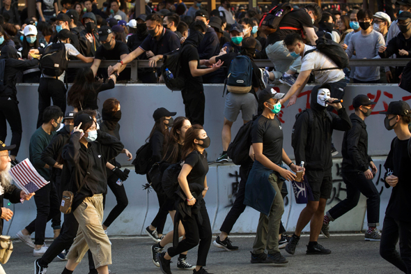המחאה בהונג קונג בחודש דצמבר האחרון, צילום: גטי