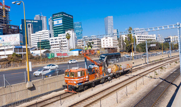 עבודות החישמול של הרכבת בתל אביב