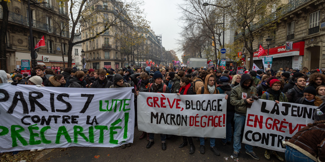 הפגנות בפריז, היום, צילום: אם סי טי