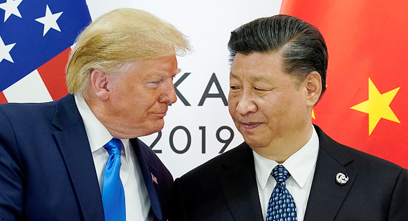 מימין: נשיא סין שי ג’ינפינג ונשיא ארה”ב לשעבר דונלד טראמפ